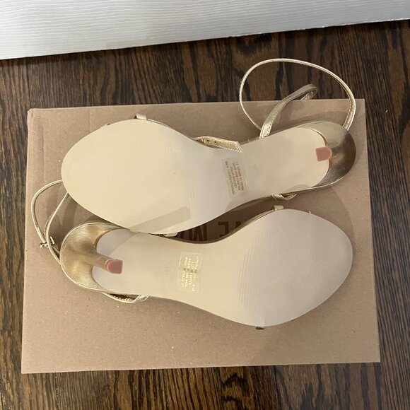 Steve Madden Jypsey Gold Leather Strappy Heels | Size 8.5 - Picture 5 of 7